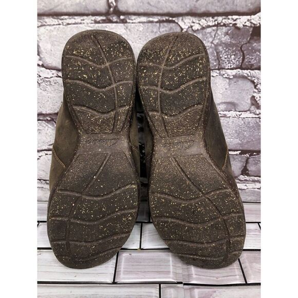 Clarks Collection Brown Leather Slip On Mules Clogs Shoes Women Sz 7.5W US/38EU - Picture 14 of 15